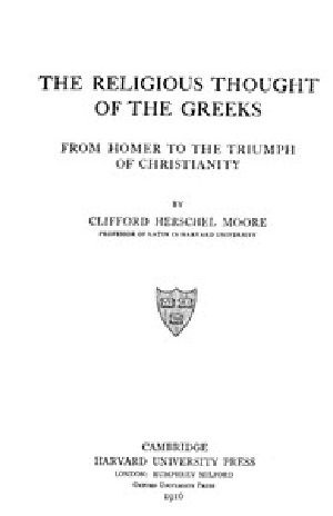 [Gutenberg 54406] • The Religious Thought of the Greeks